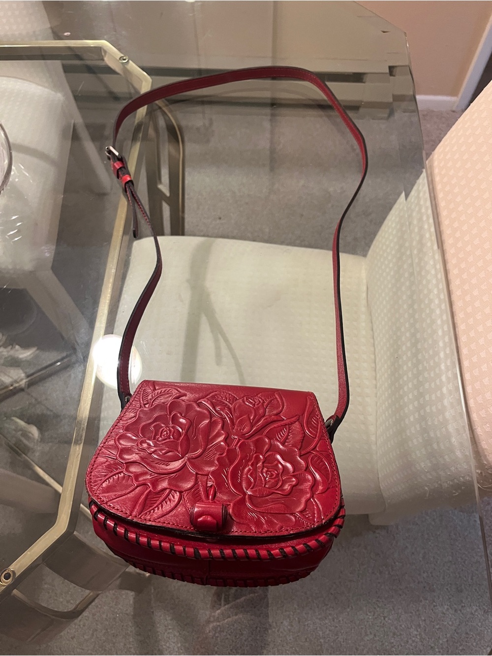 Patricia Nash Finch Rose Tool Leather Crossbody Bag Purse Choose Color NWT